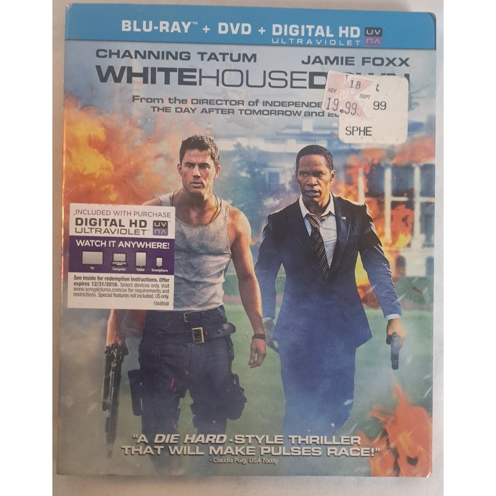White House Down Blu-ray + DVD Combo Pack Channing Tatum Jamie Foxx New